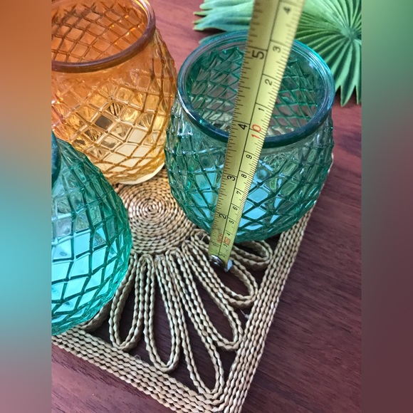 3 Pineapple glass candle holders - Picture 1 of 4